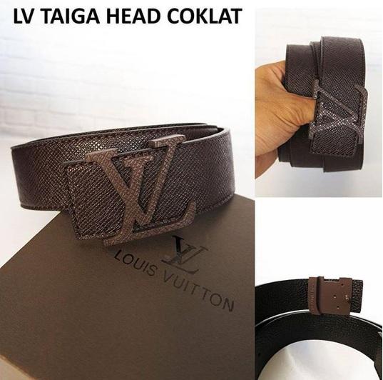 Sabuk LV taiga coklat [ ikat pinggang, gasper, murah, grosir, cowok, pria, kulit, premium]