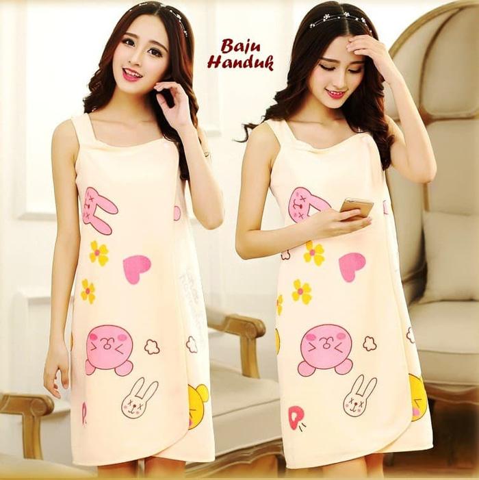 Baju Handuk MOTIF WARNA (Handuk yg bisa dipakai seperti memakai dress)