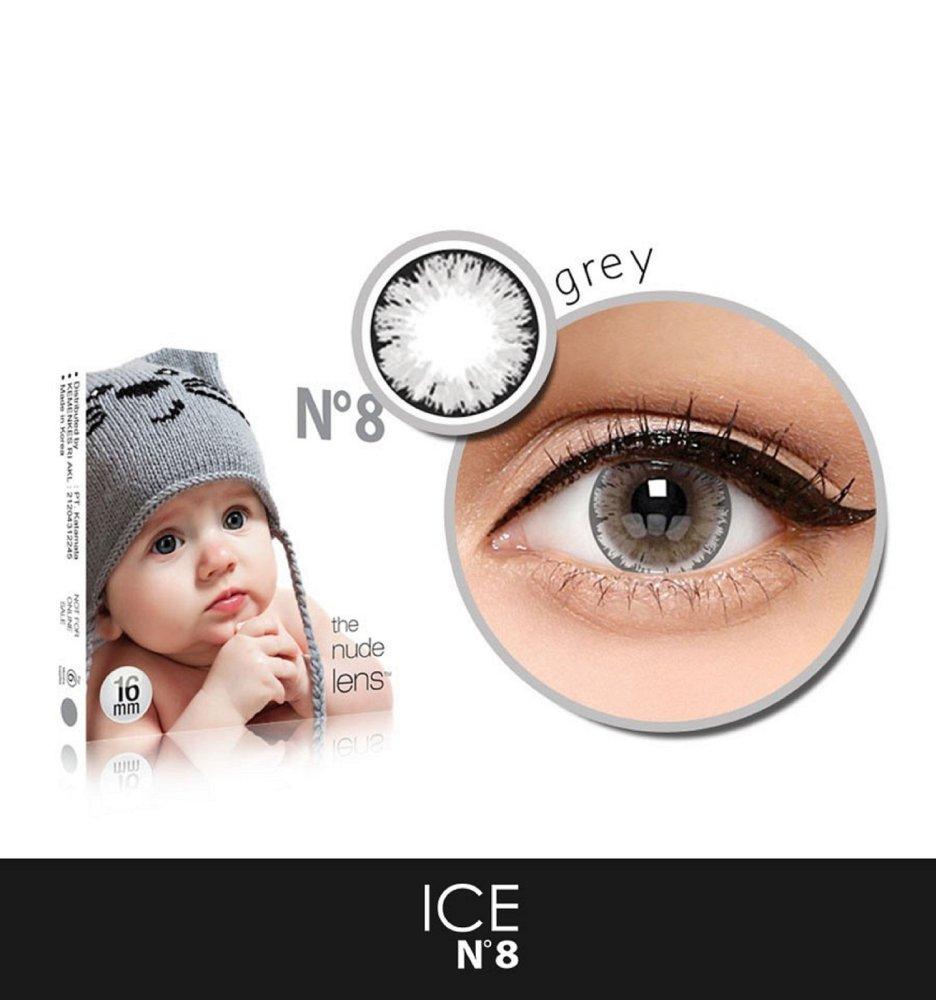 Softlens X2 EXOTICON X2 Ice N8 Grey / Gray / Abu Abu NORMAL