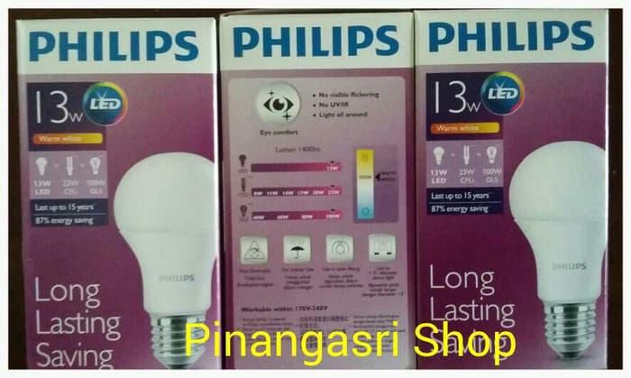 Terbaru!! Lampu Led Philips 13 Watt 13W philip Kuning 13 W Bulb Led 13Watt Warm - ready stock
