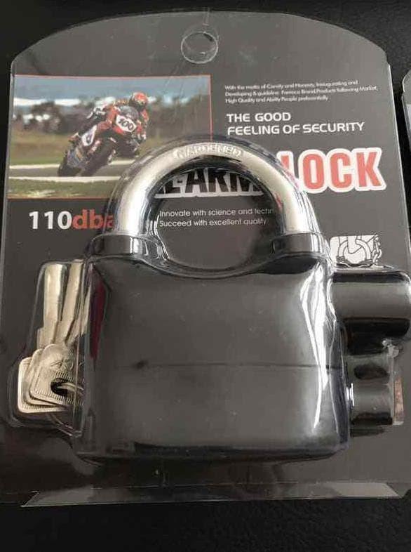 GEMBOK ALARM UNTUK ANTI MALING BUAT MOTOR MOBIL PAGAR PINTU SAFE - AVeWx4