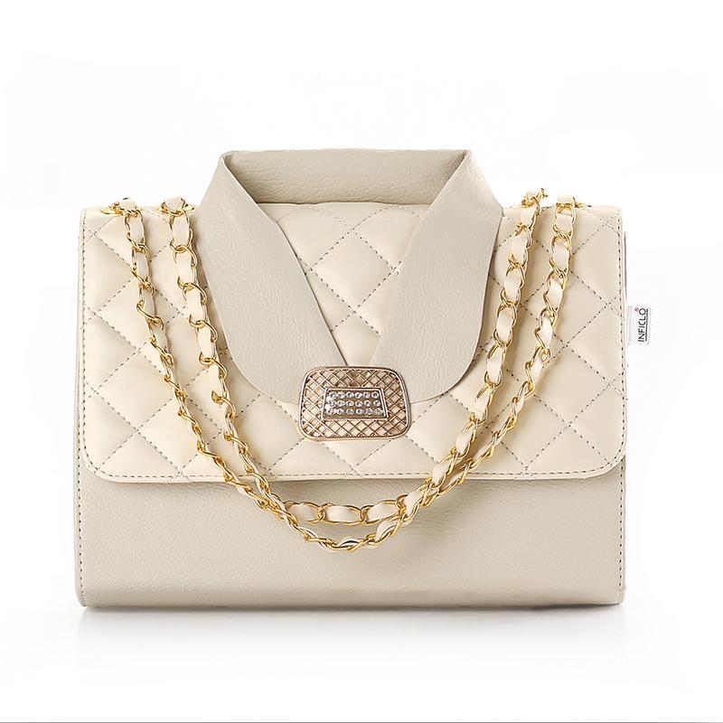 Inficlo SGI 496 Tas Selempang Wanita - bahan taiga - 27x19x8 - Murah & berkualitas (krem)