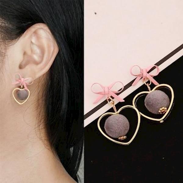 Anting Korea Anting Stud Lucu Aksesoris Fashion Import Wanita Mini Pompom Bowknot Earrings Murah