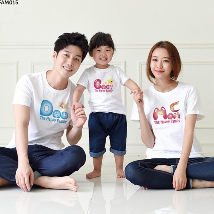 PROMO SALE - KAOS KELUARGA / BAJU FAMILY TEE 2 DEWASA + 1 ANAK - FAM-015 F001