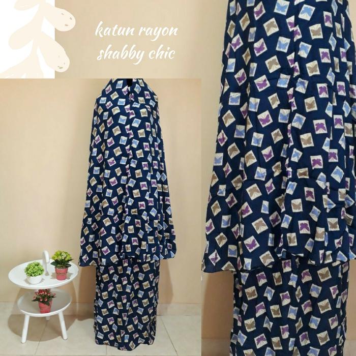 Mukena Anak / Mukena Dewasa / Mukena Bali / Mukena Katun jepang / Mukena tatuis / mukena mewah / mukenah / mukena parasut / mukena wanita / mukena putih / MUKENA BALI BAHAN RAYON MOTIF KUPU-KUPU NAVY PROMO