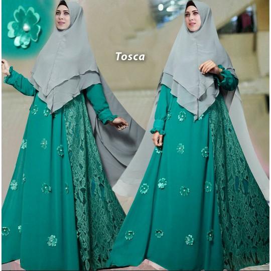 (JNH Shop) Busana Muslim Syari Violet Tosca Gamis Baju Pesta Mewah Xl Murah TM