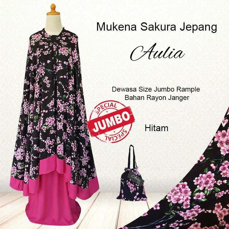 Mukena Bali Jumbo Rempel Sakura Jepang Hitam