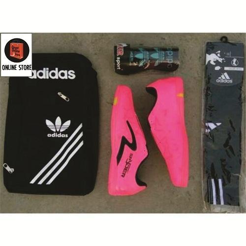 Sepatu Futsal Keren PINK / MERAH MUDA Paket Lengkap / Sepatu Futsal Murah / Sepatu Futsal Kuat Berkualitas