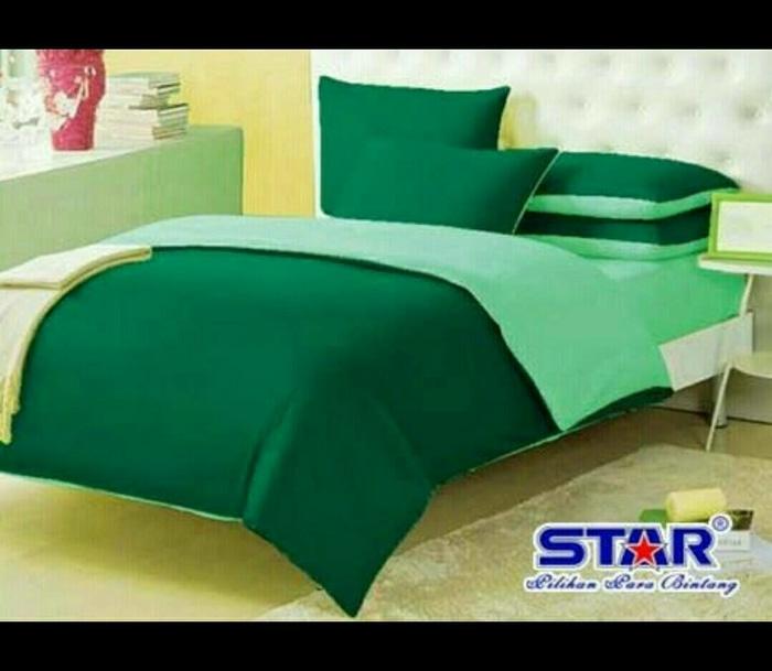 Bedcover STAR Polos Emerald-Mint Ukuran Dobel - NX7Lge