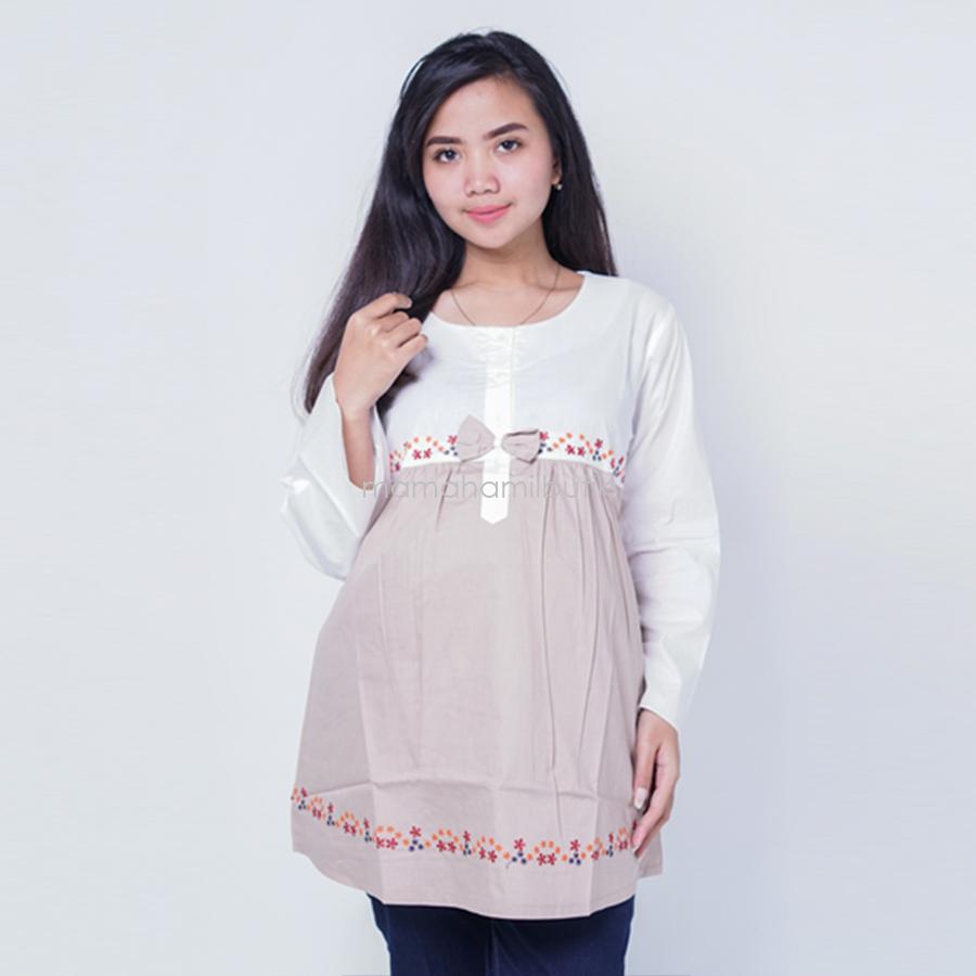 Ning Ayu Baju Hamil Panjang Motif Bunga Pita Modis - BLJ 427 / Baju Menyusui Lengan Panjang / Baju Atasan Menyusui / Baju Menyusui Muslimah / Baju Muslim Wanita untuk Ibu Menyusui/ Baju Hamil Untuk Kerja / Baju Hamil Untuk Kerja Modis