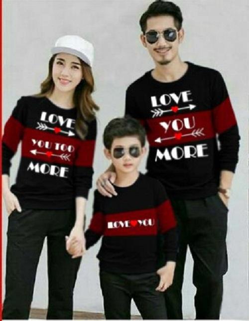 FASHION STORY - SWEATER FAMILY LOVE U MORE /T-SHIRT KELUARGA I BABYTERRY I AYAH BUNDA DAN ANAK I COD I