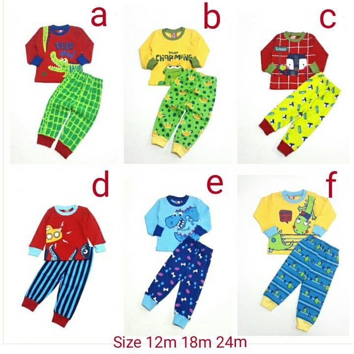 Piyama Kaos Anak Laki Laki Umur 1 Sd 2 Tahun