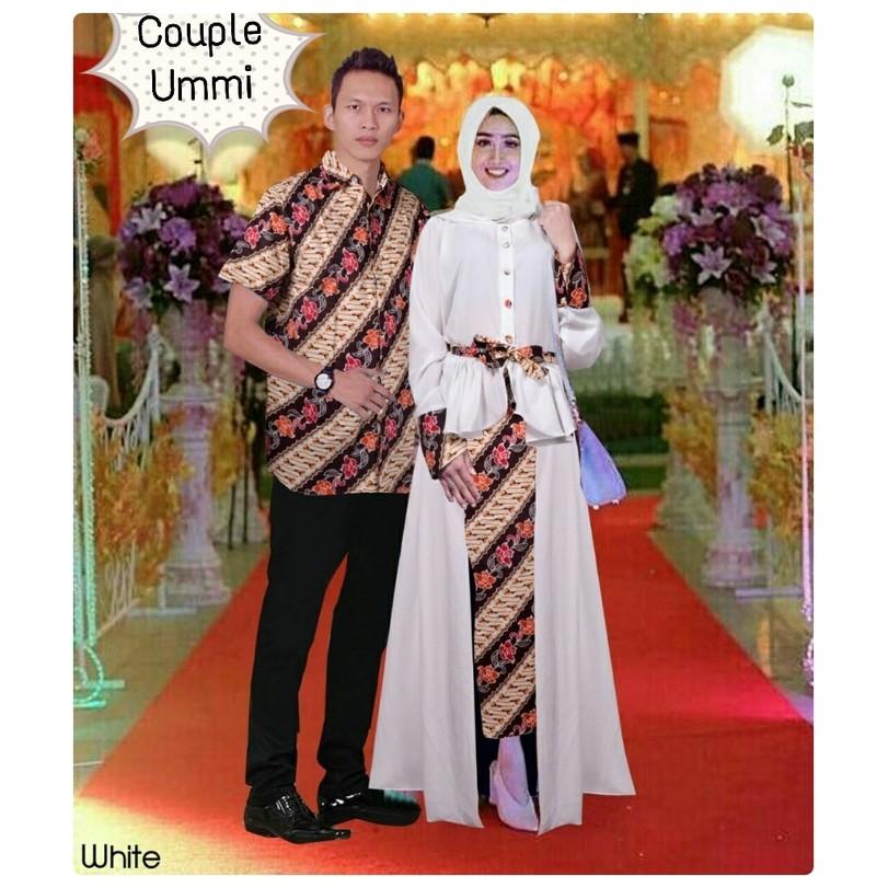 (JNH Shop) Baju Kebaya Pesta Couple Ummi Benhur Putih Muslim Pasangan Ummina TM