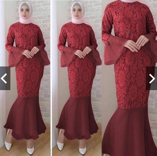 IndonesiaHeritage Gamis Pesta Brukat mix Rubiah Duyung Gamis Kebaya Pesta Brokat Modern Wisuda Remaja Fashion Gaun Pesta Party Maxi Long Dress Kondangan Muslimah Muslim Batik Pesta Wanita brukat duyung rubiah Hijaber terbaru kekinian trendy ihduyung