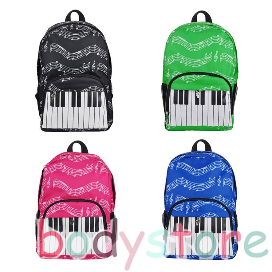 Tas Ransel Motif Print Piano Keyboard Bahan Oxford Tahan Lama Untuk Sekolah