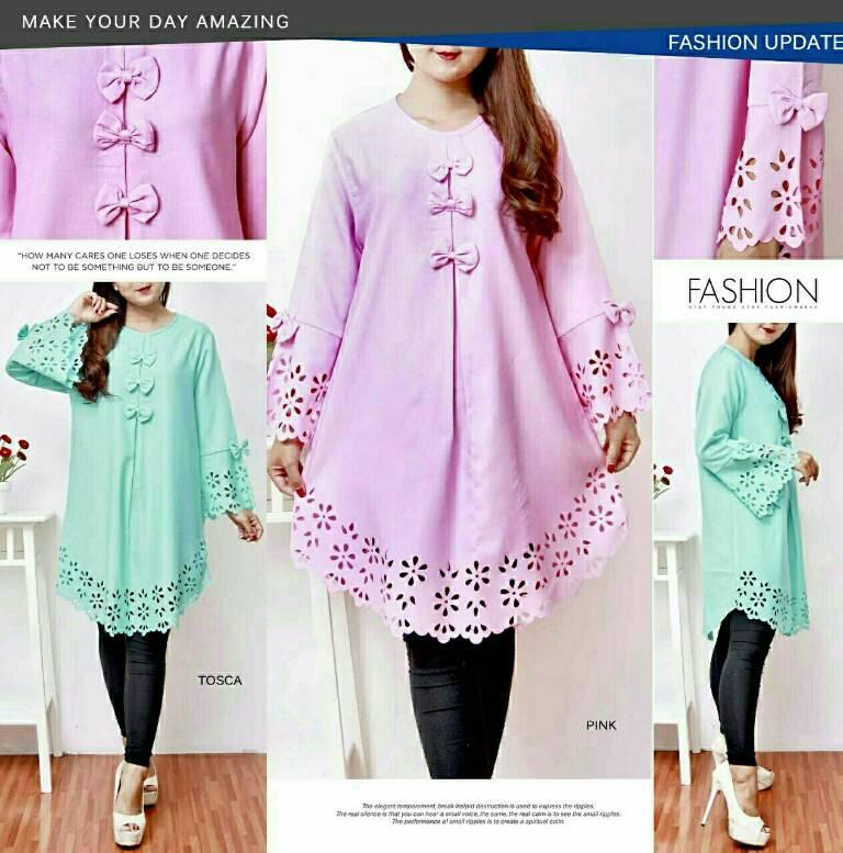 FASHION FLOWER-TUNIK WANITA LAILA PITA TOP LASER | DRESS WANITA | ATASAN WANITA | FASHION WANITA | TUNIK WANITA | PAAIAN WANITA-TERSEDIA 2 WARNA