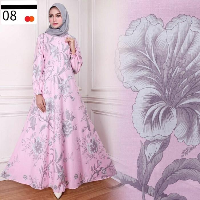 (JNH Shop) Maxy Cantik Elma Series 1 Dress Payung Maxi Bunga Abstrak Simpel Gamis