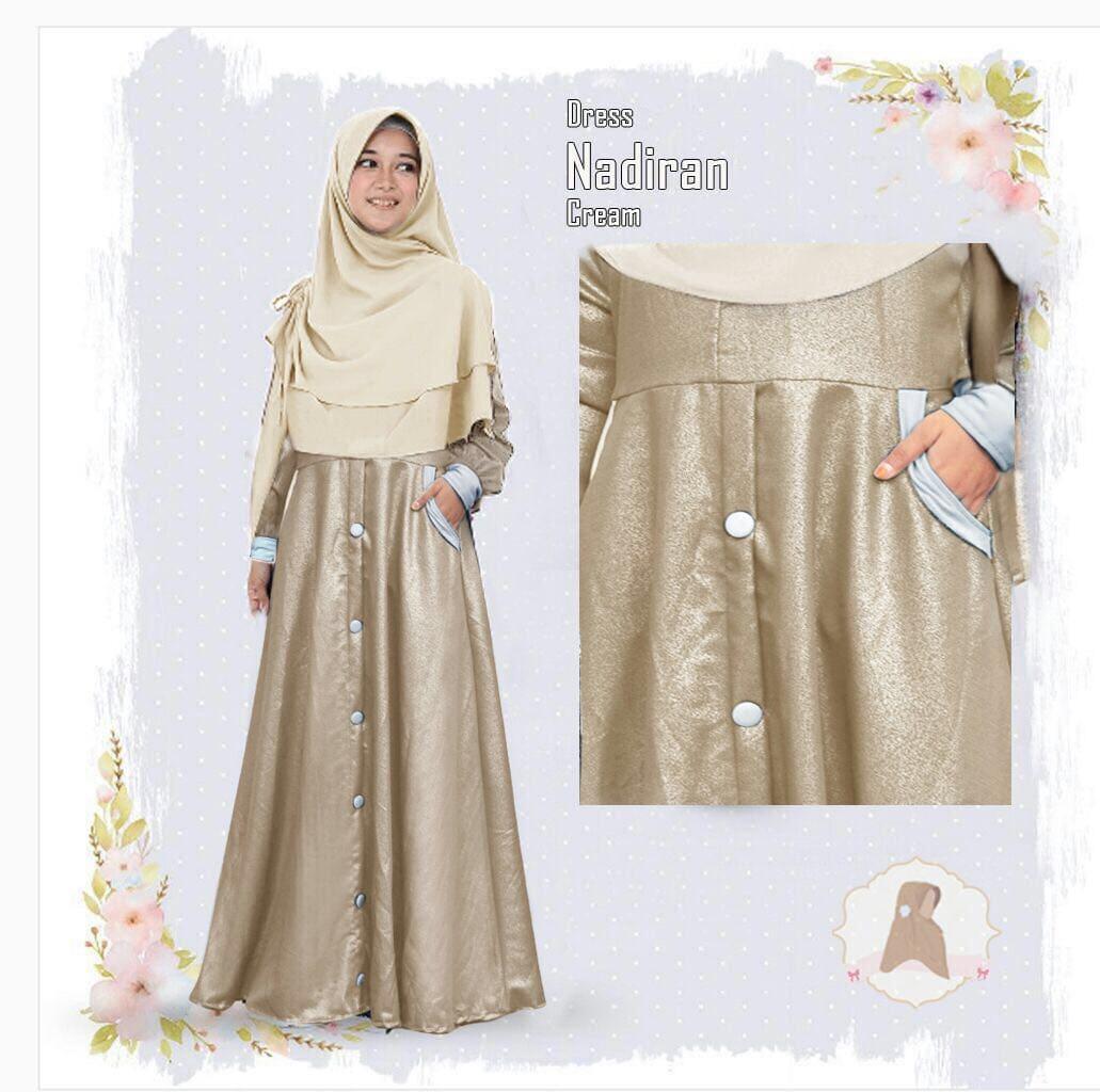 GAMIS SYARI MODEL NADIRAN GLAMOUR WARNA CREAM 119427