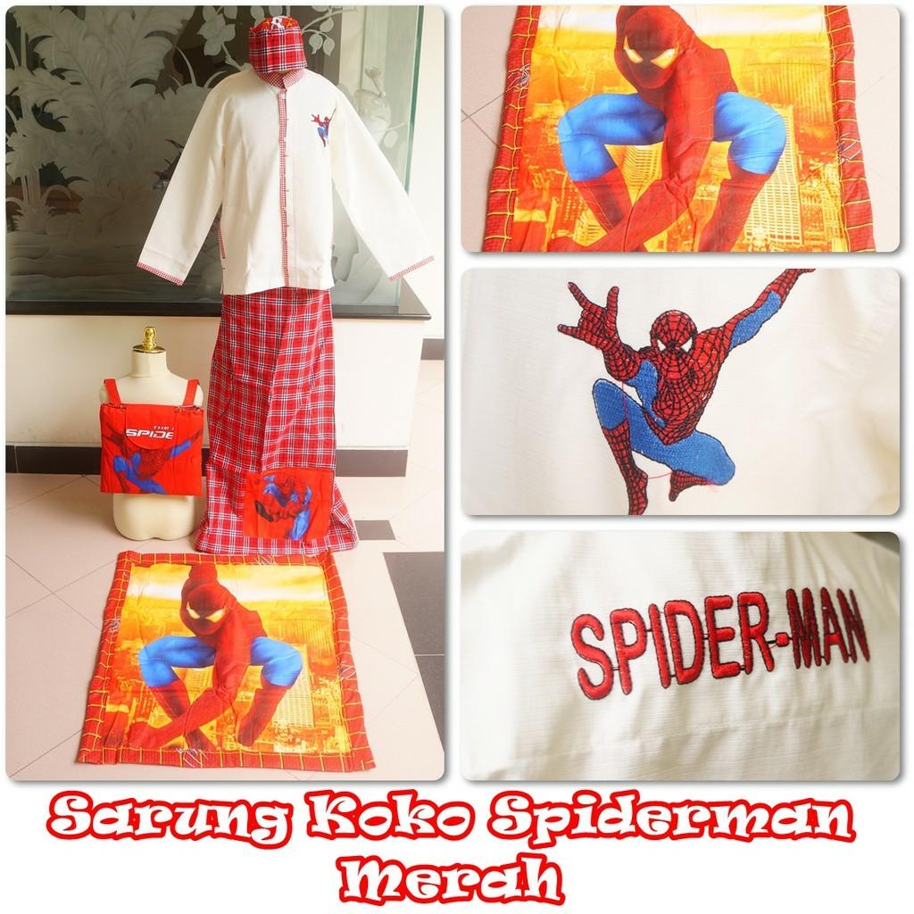 Sarko (Sarung Koko Anak Karakter ) Spiderman Merah