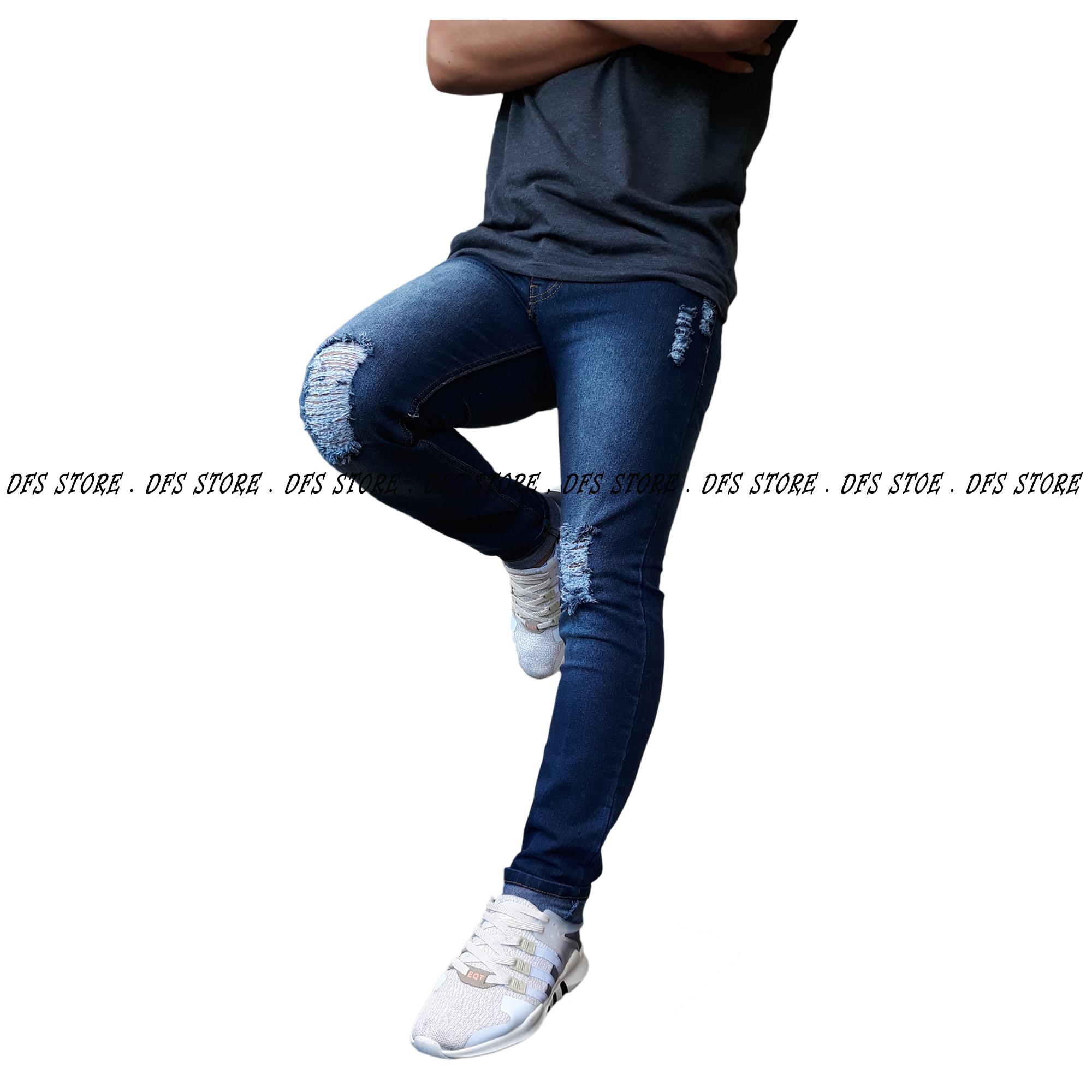 DFS-Celana jeans pria sobek skinny slimfit pensil - premium quality