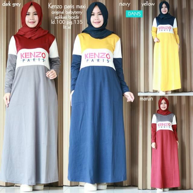 Gamis Wanita Bahan Babyterry Kenzo Paris Maxy