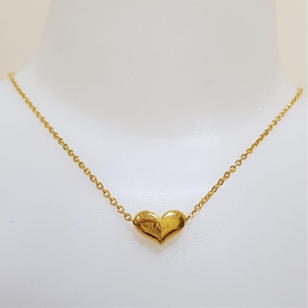 Kalung Liontin Emas Asli Kadar 875 Love Chanel Kalung Wanita