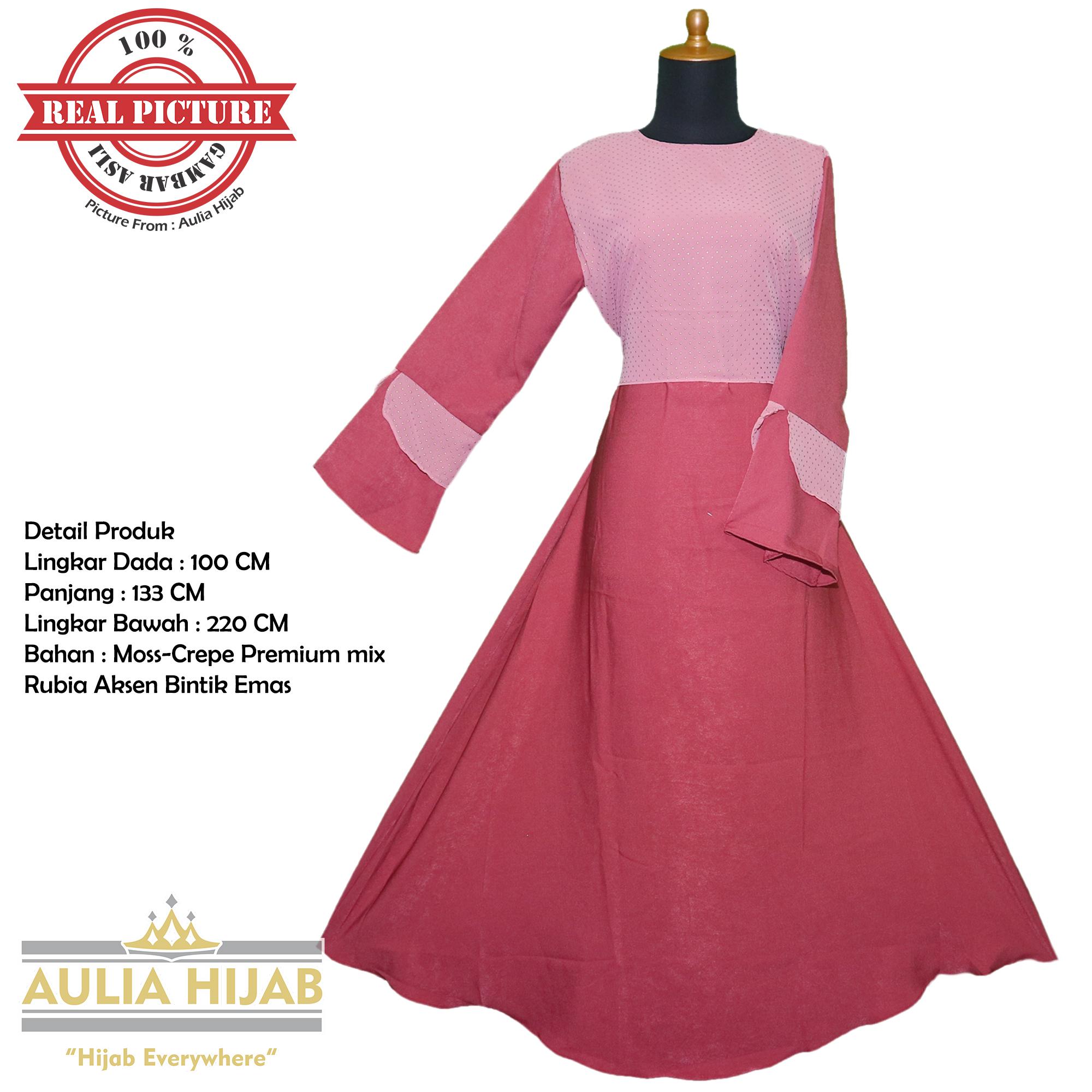 Aulia Hijab - Gamis Sabrina Dress Bahan Mosscrepe mix Rubia Premium Motif Bintik Emas/Gamis Pesta/Gamis Cantik/Gamis Santai/Gamis Kuliah/Gamis Rubia/Gamis RUbiah/Gamis Mosscrepe/Gamis Murah/Gamis Real Picture/Gamis Rubia Premium/Gamis Mewah