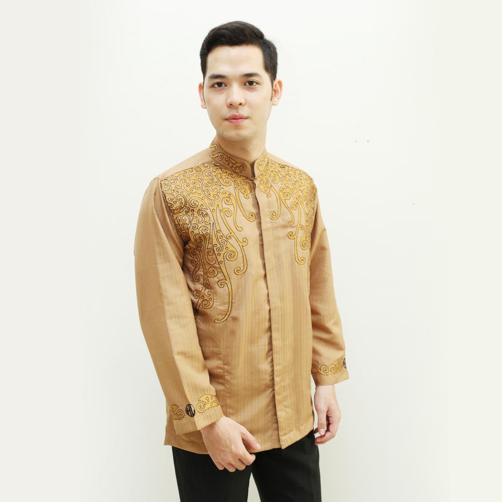 Hansen & Lisa Baju Koko Katun Lengan Panjang Motif Bordir Cavalry
