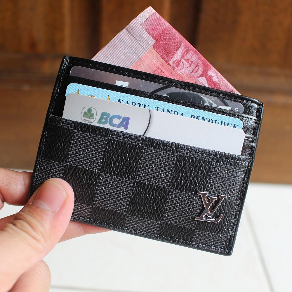 DOMPET KARTU CARD HOLDER ASLI KULIT IMPORT LOUIS VUITTON LV CC06 BLACK