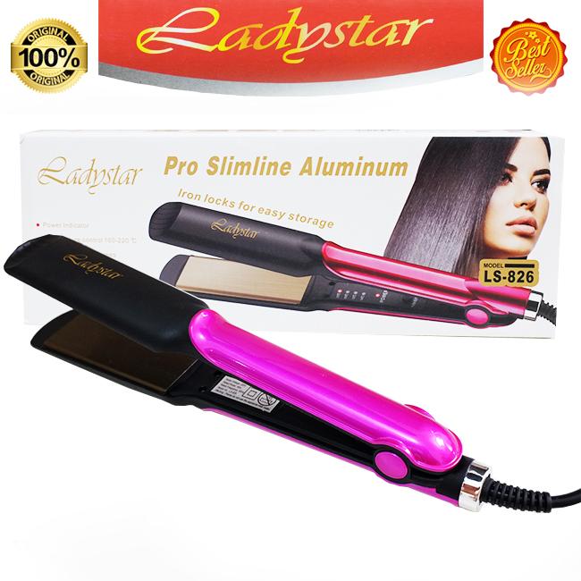 TERMURAH SE LAZADA Catokan Sonar LS 826 Catok rambut Lurus temperatur suhu ionic Elektric Straightener Profesional Catok - hitam