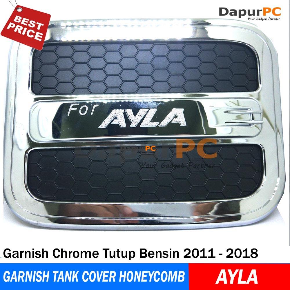 Tank Cover Mobil Daihatsu AYLA Honeycomb Garnish Tutup Bensin iCON