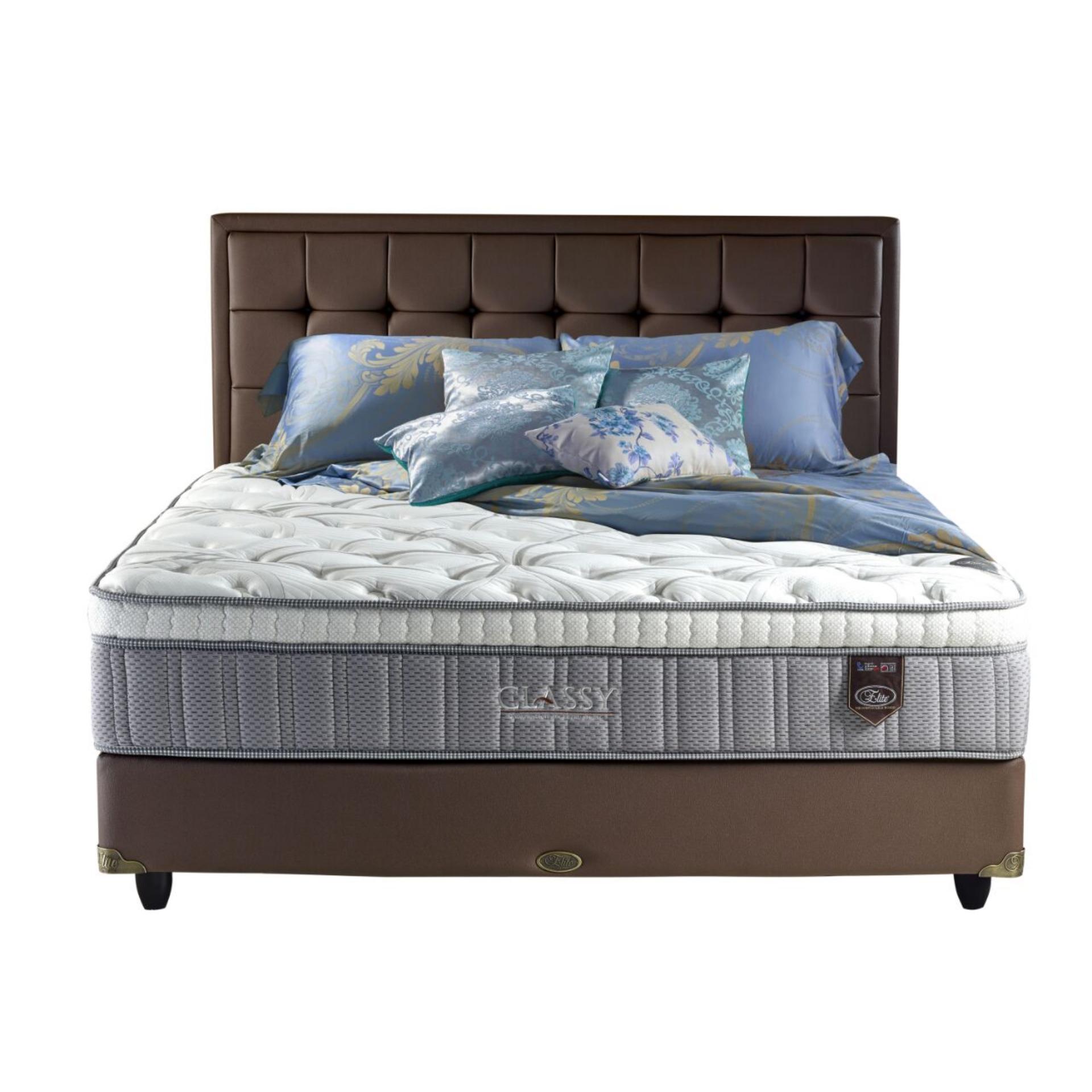 Elite Springbed Classy Independent Pocketed Spring Latex Size 160 x 200 - HB Watsonia - Fullset - Khusus Jabodetabek