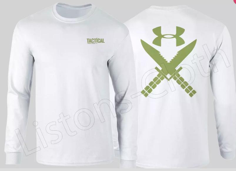 Kaos Under Armour Tactical Army UA Putih Lengan Panjang Baju Distro Militer Tshirt Tentara