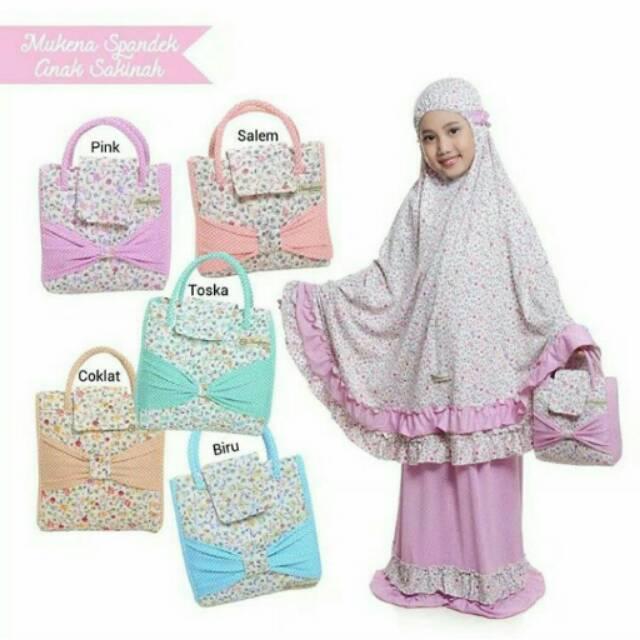 PROMO MUKENA ANAK SPANDEK SAKINAH / GROSIR SUPPLIER RESELLER MUKENA TASIK MURAH TERMURAH TERLARIS pink