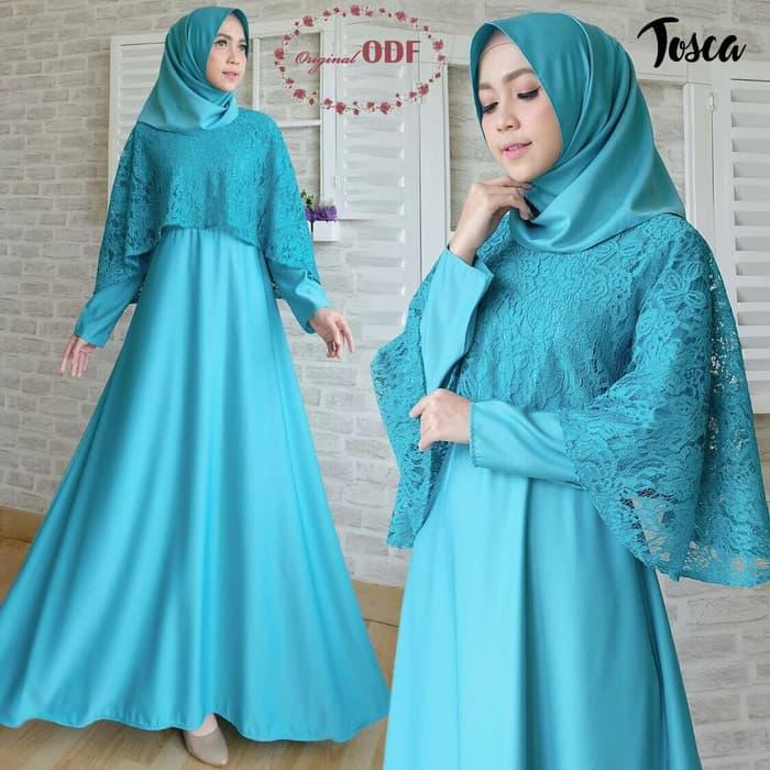 Fashion Muslim / Setelan Muslim / Gamis Syari / Baju Muslim Wanita Olivia Brokat Glitter Plus Jilbab / Gamis wanita Murah