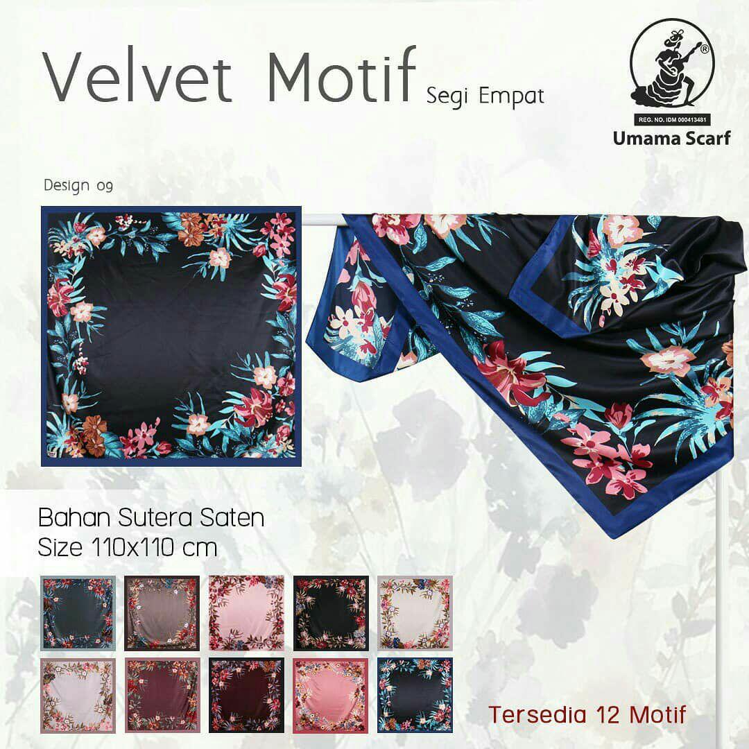 Hijab Segi Empat Motif / Jilbab Segi Empat Motif/ Umama Velvet New Arrival