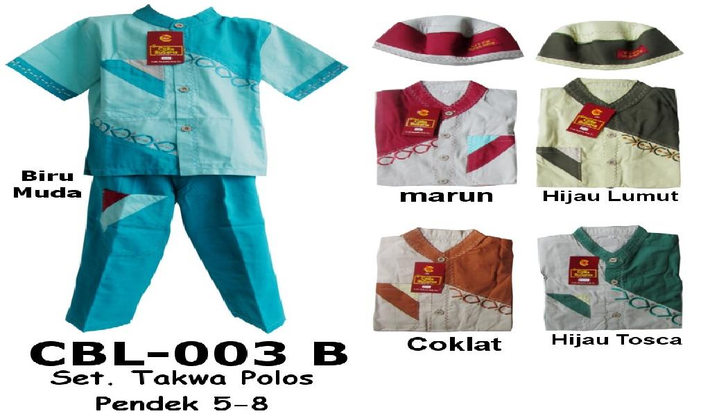 CBL-003B Usia 6 7 8 9 10 Tahun Setelan Koko Takwa Polos Pendek Anak