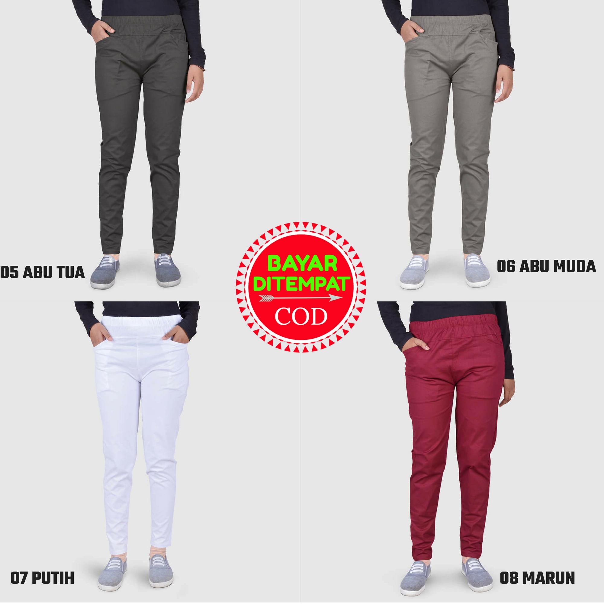 Celana Panjang Wanita Katun Stretch Size Standar Model Pensil Original