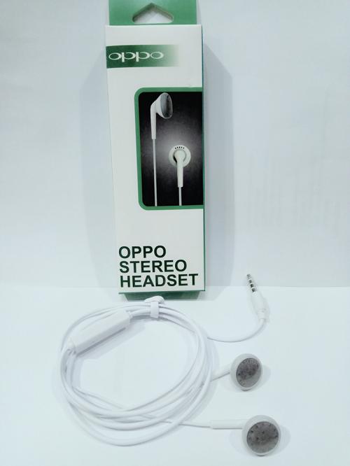 Oppo Handsfree Hf Headset Universal 3,5 mm for Oppo Iphone Samsung Vivo Xiomi Lenovo Asus Advan Evercross Blackberry Acer Foto Asli