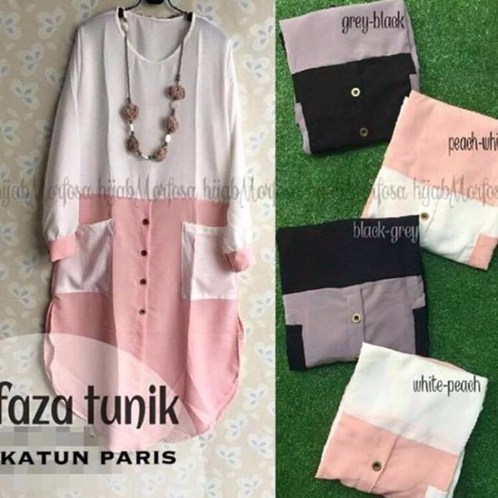 Promo Terpopuler baju vintage / Tunik Faza / kemeja hitam / baju menyusui / hijab murah