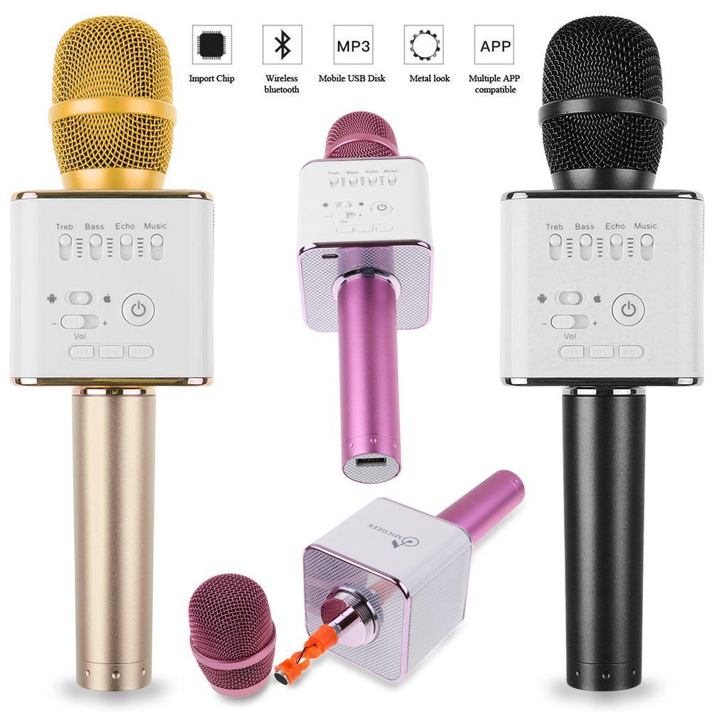 NDR-S MIC Q9 WIRELESS BLUETOOTH SMULE KARAOKE SPEAKER TERBARU Q9
