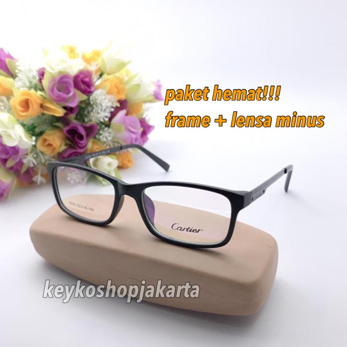 free lensa minus - frame kacamata baca wanita cartier e020 series