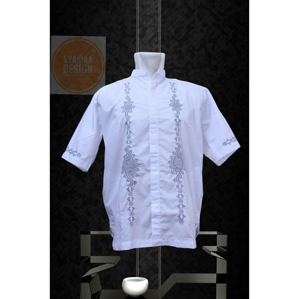 Baju koko Teluk Belanga Bordir Lengan pendek