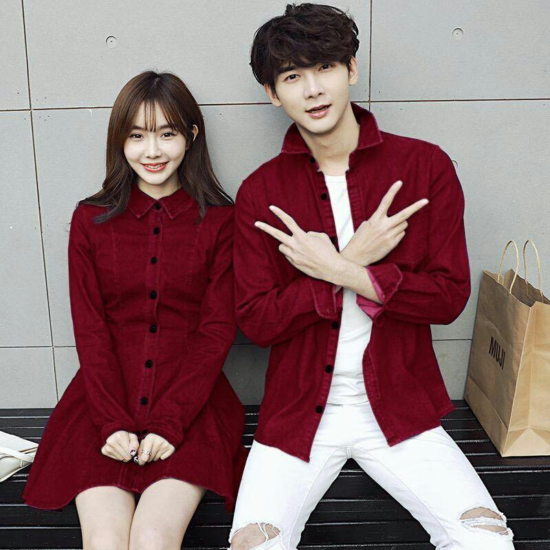 Jakarta Couple - Kemeja Couple Denim VS / Baju Pasangan Couple / Atasan Couple / Baju Kapel
