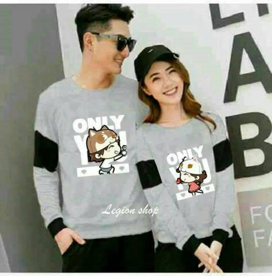 legiONshop-sweater pasangan sweater couple couple terbaru baju kembar pakaian pasangan ONLY U ANIMASI(harga sudah 2 baju)