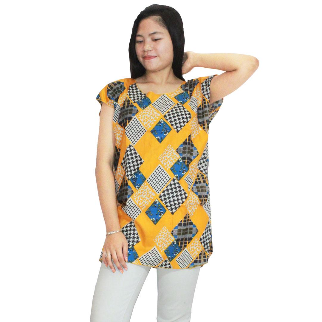 Blus Santai, Atasan Wanita, Kaos Batik (BPT001-54) Batik Alhadi