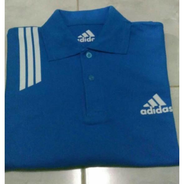 POLO TSHIRT KAOS PRIA BIG SIZE XXXL-XXXXL ADIDAS GARIS -