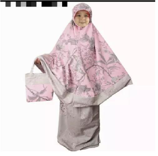 Mukena Anak katun Jepang Bella rosa merah RH