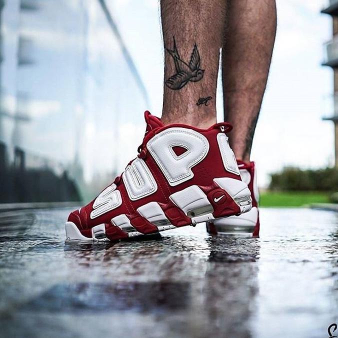 NIKE AIR MORE UP TEMPO X SUPREME RED PREMIUM ORIGINAL / SEPATU COWO DISTROQX01025