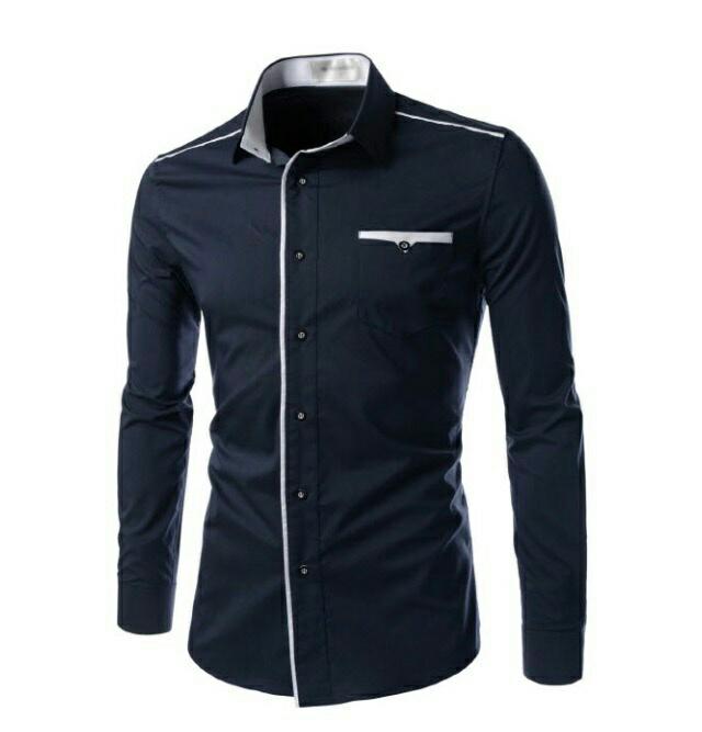 Kemeja Ors Navi Fashion Pria Atasan Cwo Hem